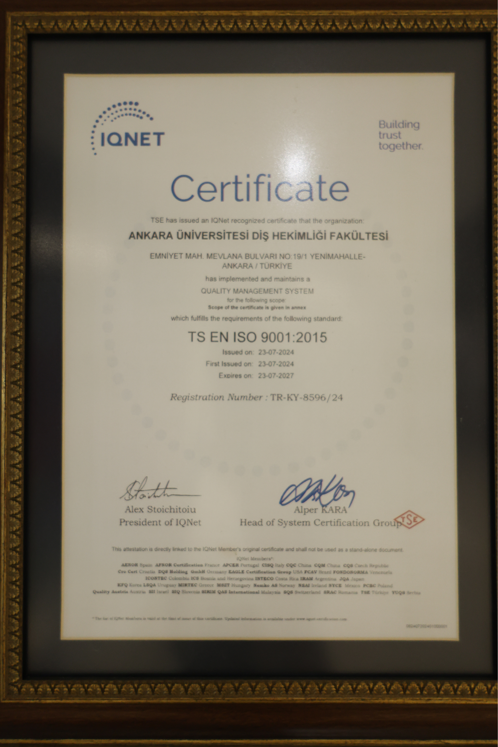 IQNET Certificate 9001:2025