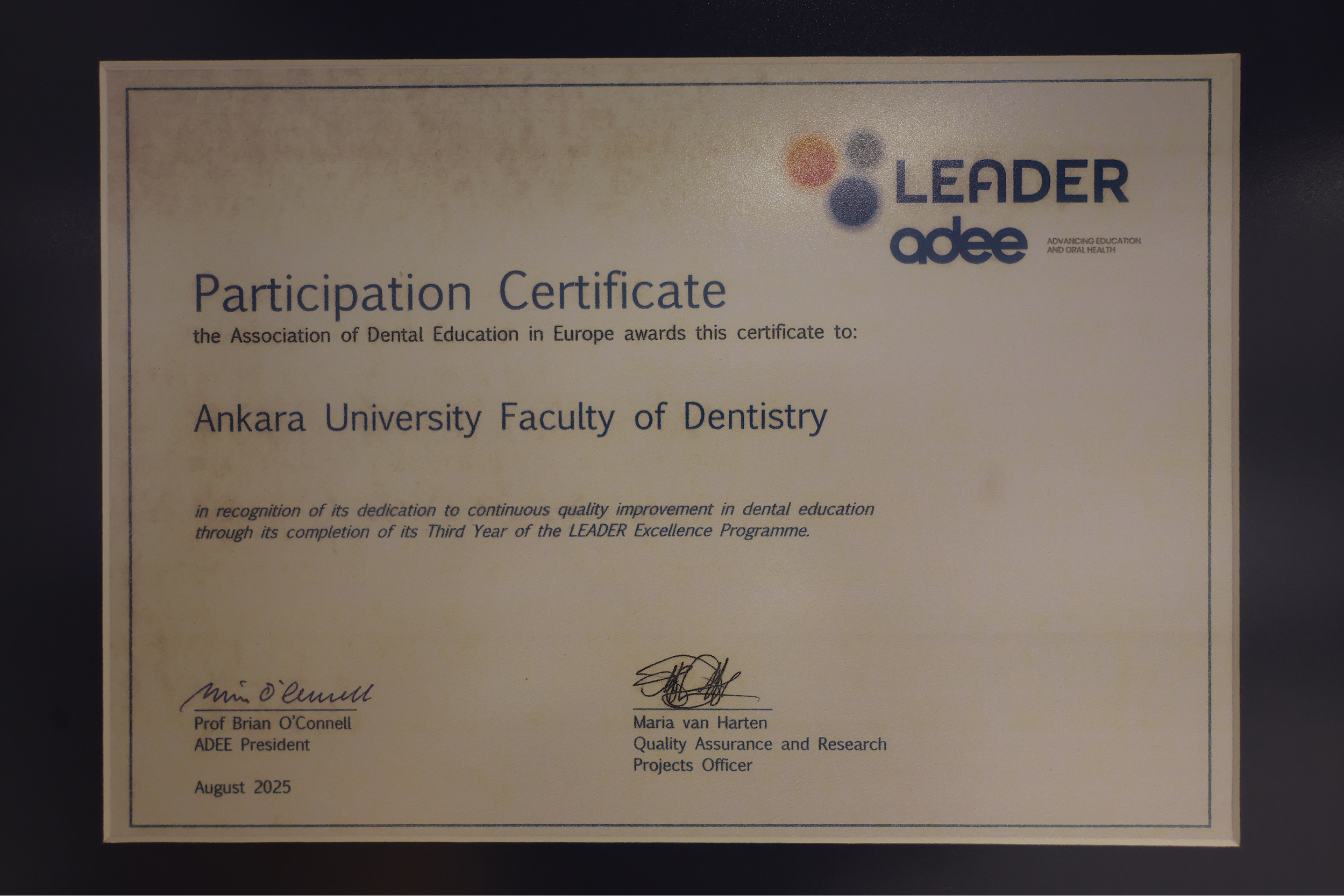 Leader - ADEE Participation Certificate